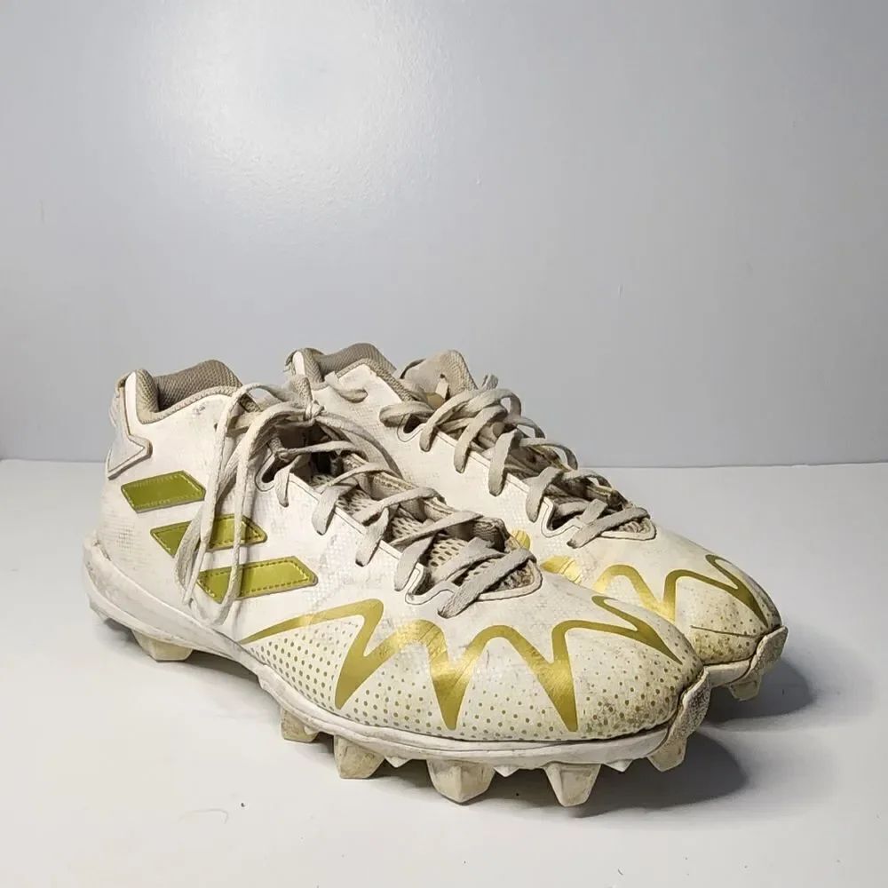 Adidas Men's Size 11 Freak Spark MD White-Gold Football Cleats Moulded GW3392